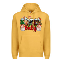 Mustard santa baby with santa and christmas tree cake Premium Hoodie - AdoDesignShop
