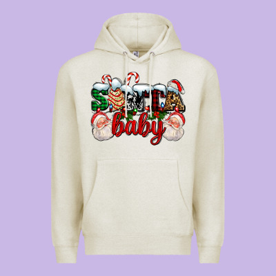 Santa Baby With Santa And Christmas Tree Cake Premium Hoodie Designed By Adodesignshop