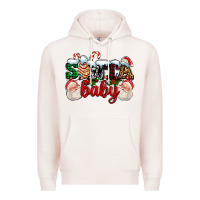 Pale Pink santa baby with santa and christmas tree cake Premium Hoodie - AdoDesignShop