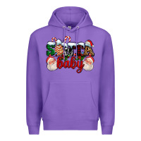 Purple santa baby with santa and christmas tree cake Premium Hoodie - AdoDesignShop