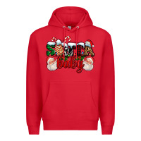 Red santa baby with santa and christmas tree cake Premium Hoodie - AdoDesignShop