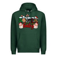 Sports Green santa baby with santa and christmas tree cake Premium Hoodie - AdoDesignShop