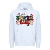 White santa baby with santa and christmas tree cake Premium Hoodie - AdoDesignShop