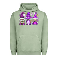 Pigment Oil Green Purple Winter Gnomies Urban Hoodie - BundleAndBundleShop
