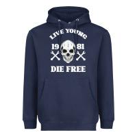 Navy Live Young Die Free Heavyweight Hoodie - Bettercallsaul