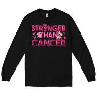 Black Stronger Than Cancer Long Sleeve Tee - texasbilliewilder