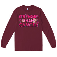 Burgundy Stronger Than Cancer Long Sleeve Tee - texasbilliewilder