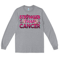 Heather Grey Stronger Than Cancer Long Sleeve Tee - texasbilliewilder