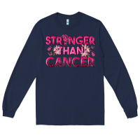 Navy Stronger Than Cancer Long Sleeve Tee - texasbilliewilder