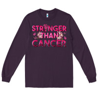 Plum Stronger Than Cancer Long Sleeve Tee - texasbilliewilder