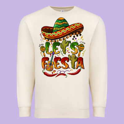 Let's Fiesta Mexican Hat Premium Sweatshirt Designed By Barkaloodesign