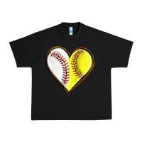 Black baseball and softball heart Urban Heavy Tee - texasbilliewilder