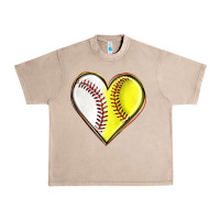 French Oak baseball and softball heart Urban Heavy Tee - texasbilliewilder