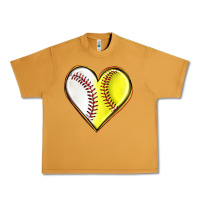 Peanut Butter baseball and softball heart Urban Heavy Tee - texasbilliewilder
