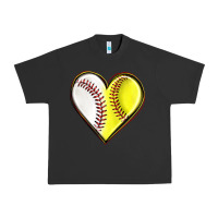 Pigment Black baseball and softball heart Urban Heavy Tee - texasbilliewilder