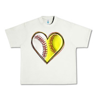 Pistachio baseball and softball heart Urban Heavy Tee - texasbilliewilder