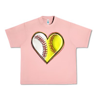 Salmon baseball and softball heart Urban Heavy Tee - texasbilliewilder
