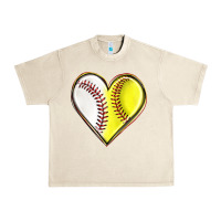 Sandshell baseball and softball heart Urban Heavy Tee - texasbilliewilder
