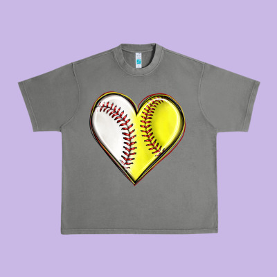 Urban Heavy Tee baseball and softball heart