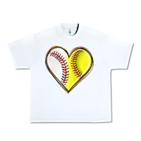 White baseball and softball heart Urban Heavy Tee - texasbilliewilder