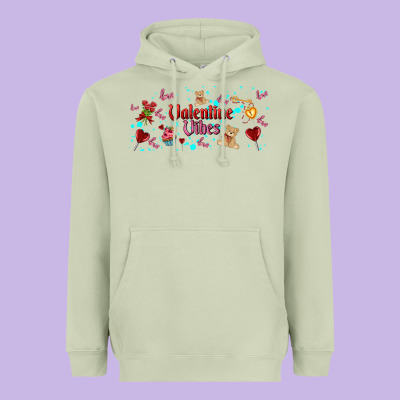 Love Vibes And Valentines Heavyweight Hoodie Designed By Adodesignshop