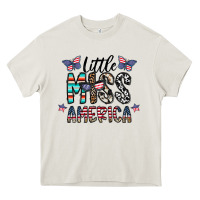 Cream little miss america Heavy Core Tee - CowhideDigitalArt