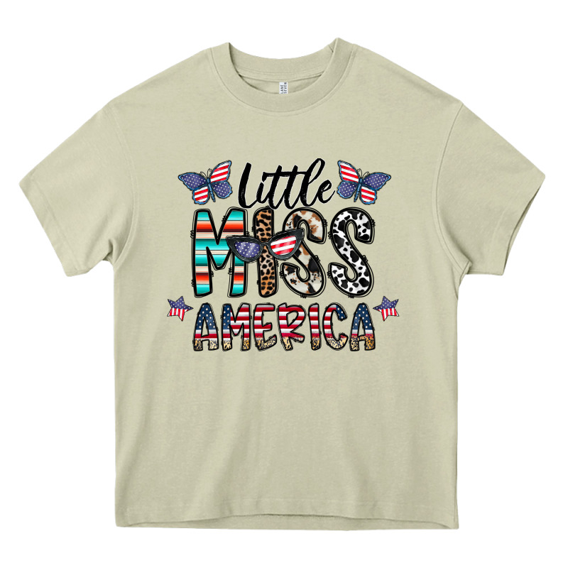 Little Miss America Heavy Core Tee by CowhideDigitalArt | Teevron