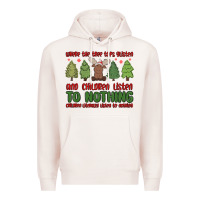 Pale Pink where the tree tops glisten Premium Hoodie - MaliasSmallBusiness
