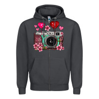 Smoke floral heart pink leopard vintage camera Zipper Hoodie - FaDigitalArtStudio