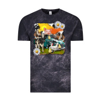 Cloud Black cowhide farm truck with farm animals Vintage Tee - texasbilliewilder