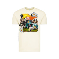 Vintage Arctic cowhide farm truck with farm animals Vintage Tee - texasbilliewilder
