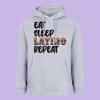 Eat Sleep Latino Repeat Heavyweight Hoodie Designed By Bundleandbundleshop