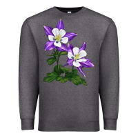 Charcoal Heather rocky mountain columbine Premium Sweatshirt - LillyAllenDesigns