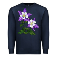 Navy rocky mountain columbine Premium Sweatshirt - LillyAllenDesigns