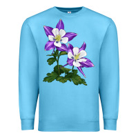 Ocean Blue rocky mountain columbine Premium Sweatshirt - LillyAllenDesigns