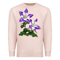 Pale Pink rocky mountain columbine Premium Sweatshirt - LillyAllenDesigns