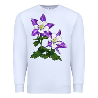White rocky mountain columbine Premium Sweatshirt - LillyAllenDesigns