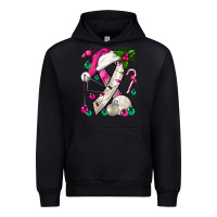 Black Pink Christmas Breast Cancer Ribbon Volleyball Urban Hoodie - BundleAndBundleShop