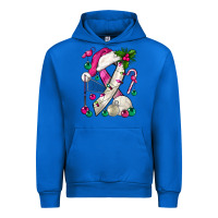 Pink Christmas Breast Cancer Ribbon Volleyball Urban Hoodie | Teevron