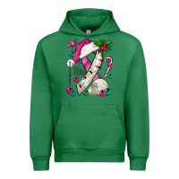 Emerald Pink Christmas Breast Cancer Ribbon Volleyball Urban Hoodie - BundleAndBundleShop