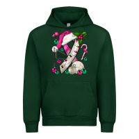 Forest Green Pink Christmas Breast Cancer Ribbon Volleyball Urban Hoodie - BundleAndBundleShop