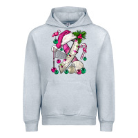 Heather Grey Pink Christmas Breast Cancer Ribbon Volleyball Urban Hoodie - BundleAndBundleShop