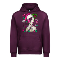Mauve Wine Pink Christmas Breast Cancer Ribbon Volleyball Urban Hoodie - BundleAndBundleShop