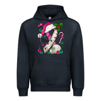 Navy Pink Christmas Breast Cancer Ribbon Volleyball Urban Hoodie - BundleAndBundleShop