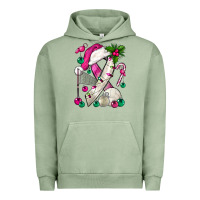 Pigment Oil Green Pink Christmas Breast Cancer Ribbon Volleyball Urban Hoodie - BundleAndBundleShop