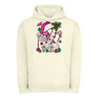 Pigment Pistachio Pink Christmas Breast Cancer Ribbon Volleyball Urban Hoodie - BundleAndBundleShop