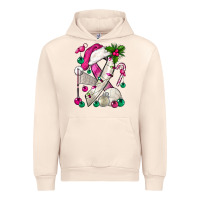 Sandshell Pink Christmas Breast Cancer Ribbon Volleyball Urban Hoodie - BundleAndBundleShop