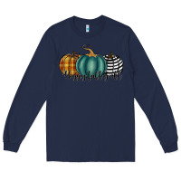 Navy happy fall y'all pumkins Long Sleeve Tee - RanaPortraitStore