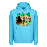 Ocean Blue pretty girls walk like this Premium Hoodie - NancyCooperArtShop