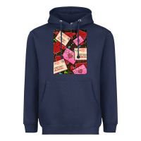 Navy love letters with roses  air Heavyweight Hoodie - AdoDesignShop